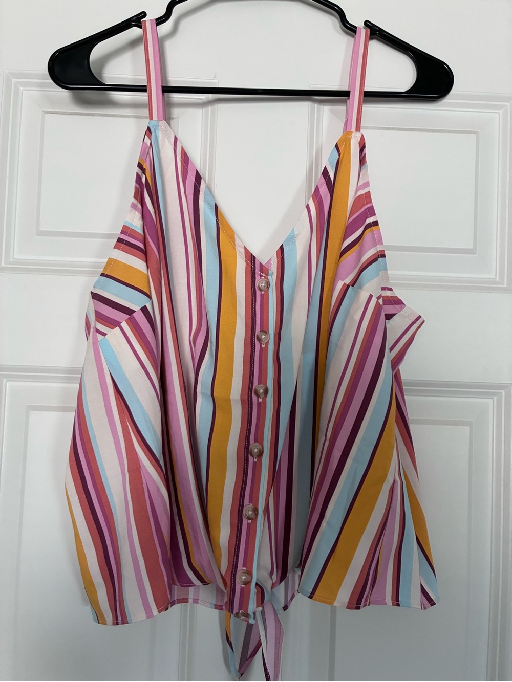 NWT Torrid Dolce Stripe Cold Shoulder Tie Front Top Size 1 1X 14-16